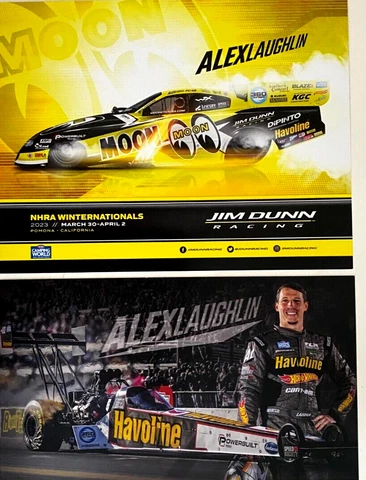 2023 ALEX LAUGHLIN  JIM DUNN MOON EYES DRAG RACING  POSTCARD  + T/F CARD Cover