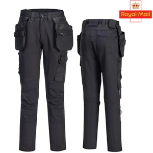Pantaloni cargo Portwest DX4 artigianali fondina staccabile elasticizzati slim fit pantaloni da lavoro - Foto 1 di 11