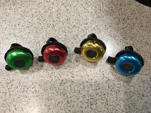 BIKE BELL-aluminum handlebar ringer safety metal, choose 1: blue red green gold - Picture 1 of 3