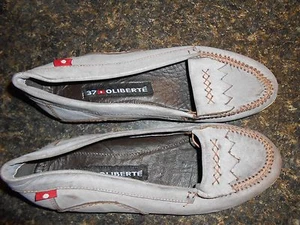 Oliberte grey leather Ralini flats moccasin shoes display 7M New no box save! - Bild 1 von 1
