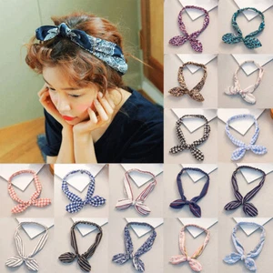Stirnband Mit Schleife Haarband Retro-Druck Scrunchies Bandana Damenmode æ - Picture 1 of 43