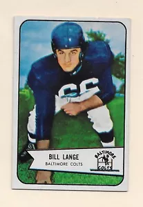1954 Bowman Bill Lange #62 Baltimore Colts - Picture 1 of 1