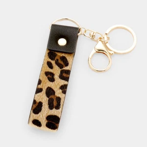 Stylish Faux Leather Leopard Key Chain Handbag Charm - Picture 1 of 1