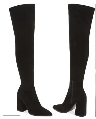 STEVE MADDEN WOMEN'S TAVA BLACK OVER THE KNEE BOOTS SIZE 8.5 01S1001085 - Image 1 of 3