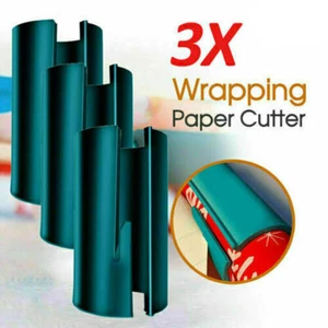 3X Sliding Wrapping Paper Cutter Craft Seconds Wrap Paper Christmas Cut Tool AU - Picture 1 of 12