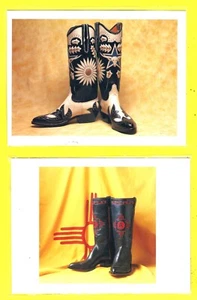 4 NEW POSTCARDS - BEAUTIFUL COWBOY BOOTS! horse rodeo stampede leather spurs - Picture 1 of 2