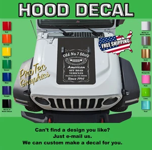 Hood Vinyl Decal Graphics Fits: Jeep Wrangler JL & Gladiator JT 2018-2023 WR-158 - Bild 1 von 4