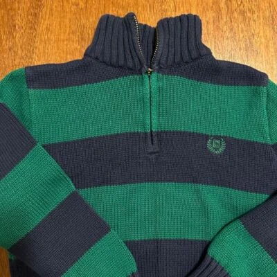 Kids CHAPS Navy Blue & Green Long Sleeve Sweater Sz 6 - Image 1 of 4