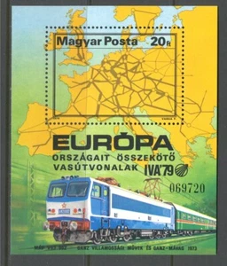 HUNGARY 1979, EUROPEAN RAILROADS NETWORK MAP, ELECTRIC LOCOMOTIVE, Sc 2580 MNH - Picture 1 of 1