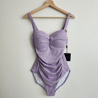 Traje de baño de una pieza Nip Tuck Fucshia Omega Textura Joanne talla 8 control de barriga Foto 1 de 4