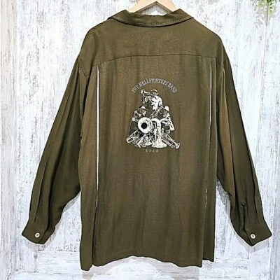 Camisa Nat Nast Luxury Para Hombre Con Botones Talla Grande Verde Oliva Militar Seda Foto 1 de 4