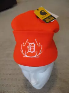Detroit Tigers MLB Carhartt Wintermütze Beanie Bündchen Strick Erwachsene Größe Orange Neu - Bild 1 von 5