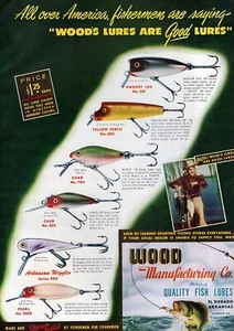 1948 Wood Manufacturing Fishing Lures Wood's Original Color Print Ad - Picture 1 of 1