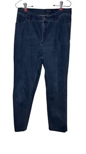Lafayette 148 New York Women's Jeans Thompson Dark Wash Straight Leg Denim 10 - Picture 1 of 10