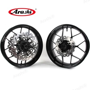 Llanta trasera delantera y rotor de freno Fit Honda CBR600RR 2007-2017 Arashi negro - Imagen 1 de 8