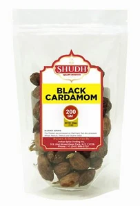 Cápsulas de cardamomo negro Shudh enteras 200 GM ~ (Amomum tsao-ko/Cao Guo/Thao Qua) ~... - Imagen 1 de 3