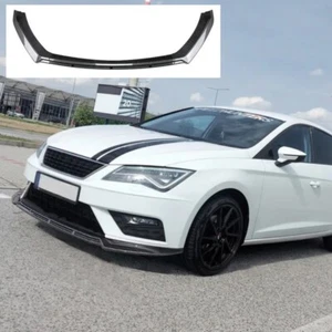Seat León MK3 5F 2012-2016 divisor delantero efecto fibra de carbono parachoques delantero labio - Imagen 1 de 6