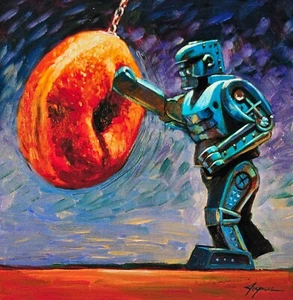 Eric Joyner Endless Training Donut Boxing Punching bag gym funny HAND SIGNED art - Picture 1 of 7
