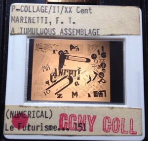 F. T. Marinetti "Tumultuous Assemblage" 35mm Futurism Italian Art Slide - Picture 1 of 3