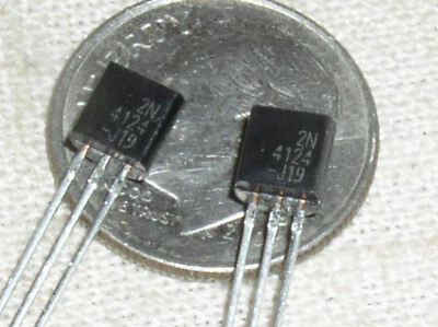 FAIRCHILD INDUSTRIES 2 NOS FAIRCHILD 2N4124 2N4124BU 25V 200MA NPN TO92 TO-92 SM SIGNAL USA SHIPS NOW