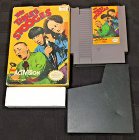 BOX & GAME The Three Stooges NES Nintendo CARTRIDGE Cart ACTIVISION - TESTED