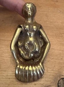 Metal Brass Mermaid Siren Door Knocker Antique - Picture 1 of 4