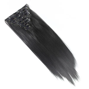 Clip in Hair Extensions Darkest Brown Straight 15" Full Head 8 Pcs 110g - Picture 1 of 3