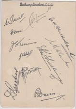 Northamptonshire County Cricket Club Team Autographs Signatures on Page c.1947