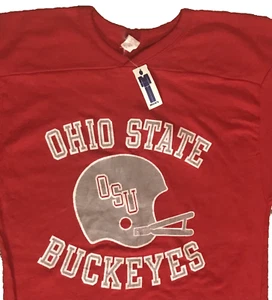 NEU VINTAGE 70er OHIO STATE BUCKEYES SOUTHERN ATHLETIC OSU FUSSBALLTRIKOT M/L - Bild 1 von 2