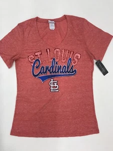 MLB Team Apparel Women’s St Louis Cardinals Heather Red Logo Sample Med 10/12 - Picture 1 of 5