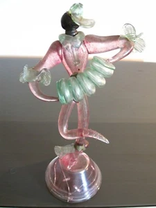 Ultra Rare - 19th Century Superb Venetian Glass Figurine modelled as a Minstrel - Picture 1 of 11
