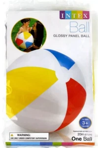 Intex Vinyl Beach Ball Red White Blue Yellow Inflatable 20 Inch Pool Toys Sealed - Picture 1 of 1