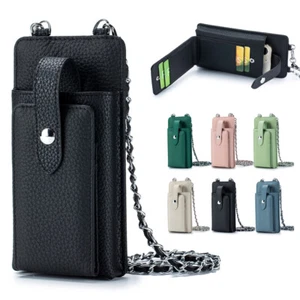 Women Lady Leather Small Cell Phone Wallet Purse Shoulder Bag Crossbody Handbag - Picture 1 of 33