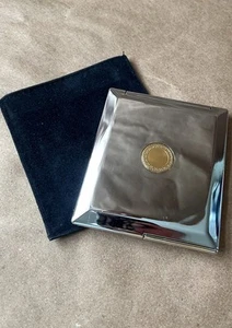 Vintage Mary Kay Kosmetik kompakte Handtasche Spiegel silberfarben schmal Hongkong 1980er - Bild 1 von 8