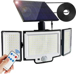 SPOTBRACE 3 Head Solar Lights Outdoor Motion Sensor, Upgraded 328 LED 3000 Lu... - Picture 1 of 12