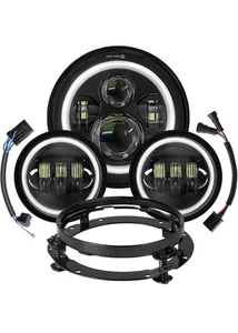 7 Inch Motorcycle LED Headlight 4.5" Fog Passing Lamps DOT Kit For Harley Dav... - Picture 1 of 8