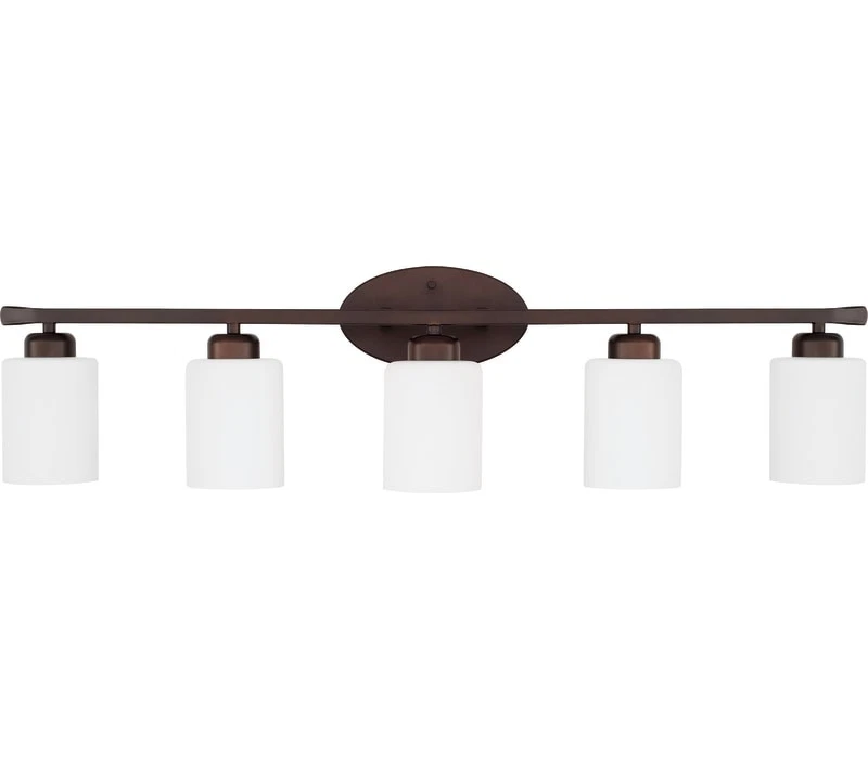 Tocador HomePlace 115251BZ-338 Dixon, 5 luces 500 vatios totales, bronce Foto 1 de 1