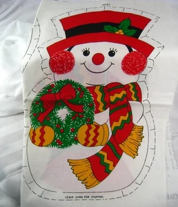 Vintage Schneemann Stoff Kissen Panel Türverkleidung - Bild 1 von 3