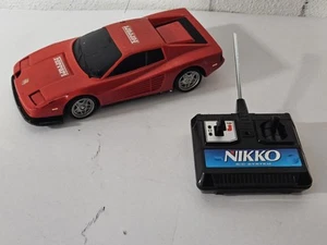 Nikko Ferrari Testarossa RC Sports Car Red Vintage Remote Controlled Toy Tested - Picture 1 of 6