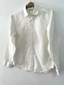 Burberry Shirt Adult Medium White Brit Embroidered Check England London Men* - Picture 1 of 9