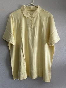 Lands’ End Women’s Plus Size 2X Pima Cotton Polo Short Sleeve Yellow Collared - Picture 1 of 8