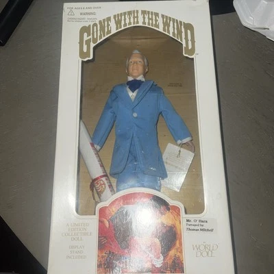 Muñeca Mundo Lo que el Viento se llevó Mr. O'Hara Traje Azul Cielo ¡Raro! Etiqueta colgante y certificado de autenticidad Foto 1 de 4