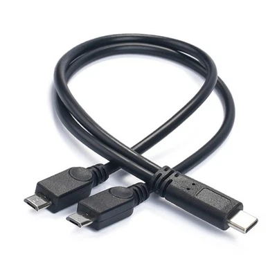 USB C Splitter Charger Cable USB Type C Male to 2 Dual Micro USB Male Y Charging - Image 1 of 4