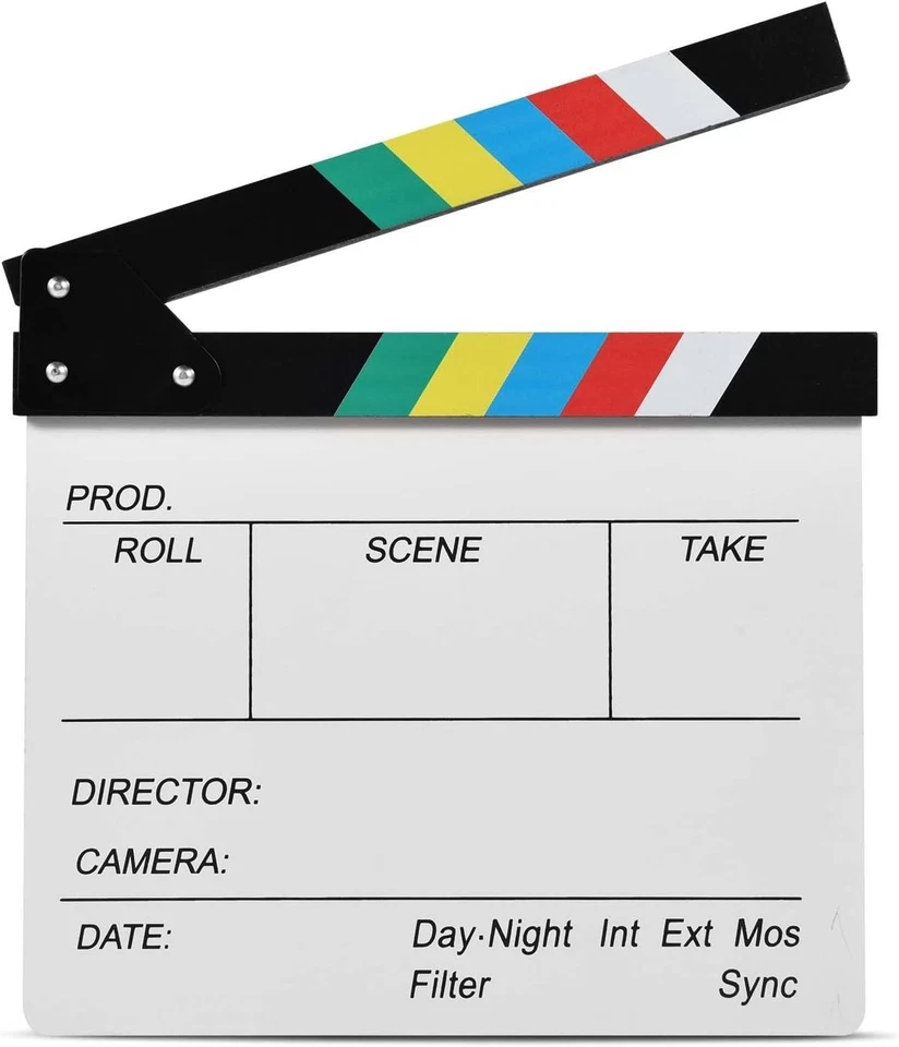 Tablero de aplausos de película de 12"x11" tablero de aplausos de película de madera (color) Foto 1 de 2