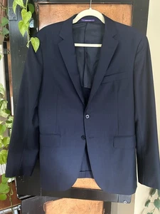 Giacca sportiva Ralph Lauren Purple Label 38S sfoderata 100% lana testurizzata blu navy - Foto 1 di 3