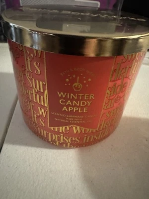 *NEW* Bath & Body Works WINTER CANDY APPLE  3 Wick Candle 2023 - Image 1 of 2