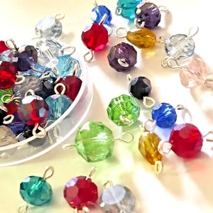 20 Crystal Charm Connectors For Jewelry Making Charms Lot Bracelet Links - Picture 1 of 2