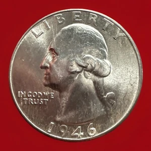 Cuarto de dólar Washington 1946-D * gema BU++ * 932 - Imagen 1 de 7