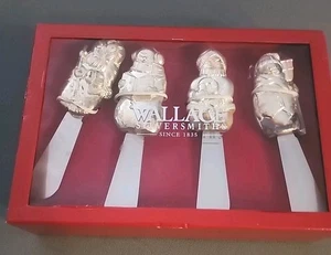 Wallace Silversmiths Christmas Holiday Snowmen Cheese Spreader Set (4) - Picture 1 of 6