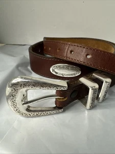 Brighton Western Braun Damen Gürtel Concho Silberfarben Gr. 36 Style 39107 - Bild 1 von 14